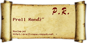 Prell René névjegykártya